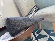 Kitlife Fendi Roll Shopping Bag in Brown FF jacquard Fabric And Brown Stripes 35x27x13.5cm  - 5