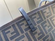 Kitlife Fendi Roll Shopping Bag in Brown FF jacquard Fabric And Brown Stripes 35x27x13.5cm  - 3