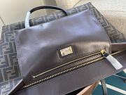 Kitlife Fendi Roll Shopping Bag in Brown FF jacquard Fabric And Brown Stripes 35x27x13.5cm  - 2