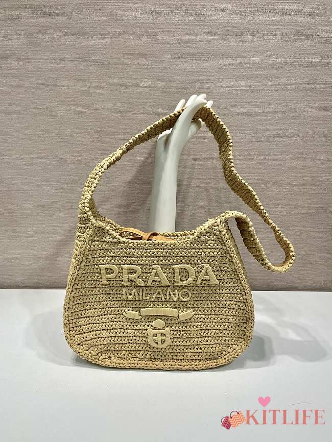 Kitlife Prada Straw Woven Shoulder Bag 1BG186 30x24x4.5cm - 1