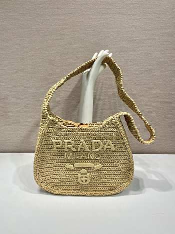 Kitlife Prada Straw Woven Shoulder Bag 1BG186 30x24x4.5cm