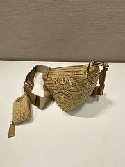 Kitlife Prada Straw Triangle Bag Beige 1BH190 26x14x10.5cm - 3