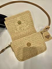 Kitlife Prada Straw Crossbody Bag Beige 1BD335 16.5x12x5cm - 6