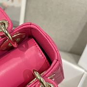 Kitlife Dior Lady Mini Bag in Pink Cannage Lambskin Leather - 3