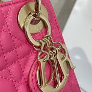 Kitlife Dior Lady Mini Bag in Pink Cannage Lambskin Leather - 4