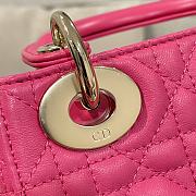 Kitlife Dior Lady Mini Bag in Pink Cannage Lambskin Leather - 6
