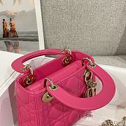 Kitlife Dior Lady Mini Bag in Pink Cannage Lambskin Leather - 5