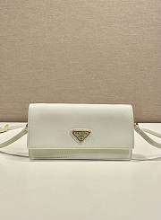 Kitlife Prada Saffiano White Leather Mini Bag 1NF059 18x9.5x3cm  - 1