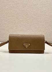 Kitlife Prada Saffiano Brown Leather Mini Bag 1NF059 18x9.5x3cm - 1