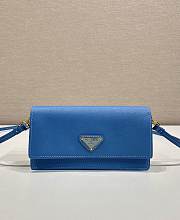 Kitlife Prada Saffiano Blue Leather Mini Bag 1NF059 18x9.5x3cm - 1