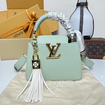Kitlife Louis Vuitton Capucines Mini Bag Jade Green M15157 21x13.6x8cm