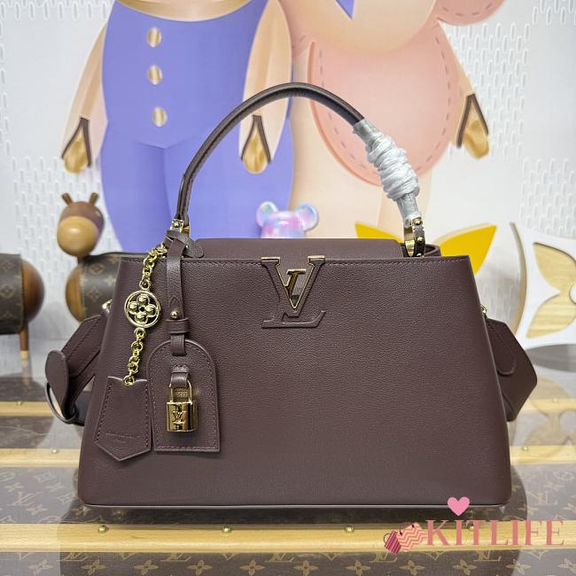 Kitlife Louis Vuitton Capucines MM Souple Bag Dark Brown M12924 33x24x12cm - 1