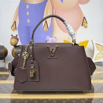 Kitlife Louis Vuitton Capucines MM Souple Bag Dark Brown M12924 33x24x12cm