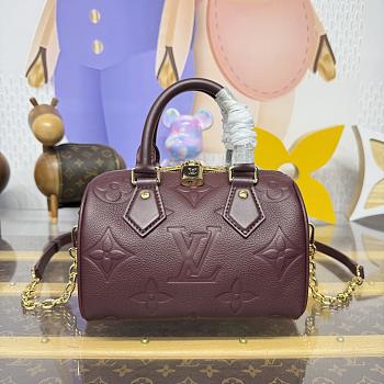 Kitlife Louis Vuitton Speedy Bandouliere 20 Bag Burgundy Monogram Empreinte Leather M25929 20.5x13.5x12cm