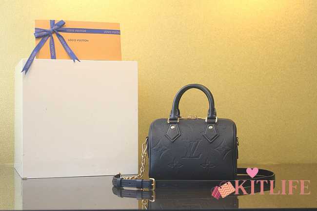 Kitlife Louis Vuitton Speedy Bandouliere 20 Bag Black Monogram Empreinte Leather M58953 20.5x13.5x12cm  - 1