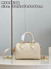 Kitlife Louis Vuitton Speedy Bandouliere 20 Bag Cream Monogram Empreinte Leather M58954 20.5x13.5x12cm  - 1