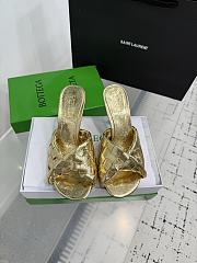 Kitlife Bottega Veneta Blink High-heeled Mules in Gold - 1