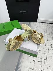 Kitlife Bottega Veneta Blink High-heeled Mules in Gold - 6
