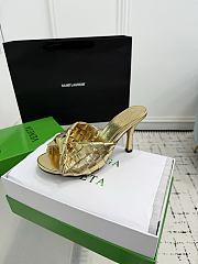 Kitlife Bottega Veneta Blink High-heeled Mules in Gold - 2