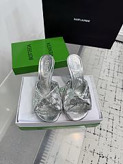 Kitlife Bottega Veneta Blink High-heeled Mules in Silver - 1