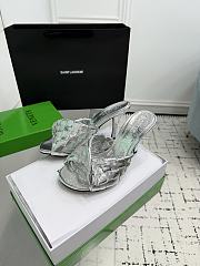 Kitlife Bottega Veneta Blink High-heeled Mules in Silver - 2