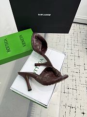 Kitlife Bottega Veneta Blink High-heeled Mules in Burgundy   - 4