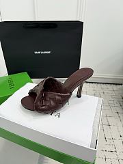 Kitlife Bottega Veneta Blink High-heeled Mules in Burgundy   - 6