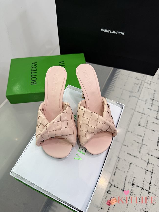 Kitlife Bottega Veneta Blink High-heeled Mules in Light Pink - 1