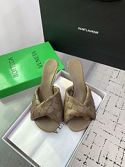 Kitlife Bottega Veneta Blink High-heeled Mules in Olive Brown - 1