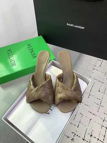 Kitlife Bottega Veneta Blink High-heeled Mules in Olive Brown