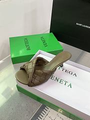 Kitlife Bottega Veneta Blink High-heeled Mules in Olive Brown - 2