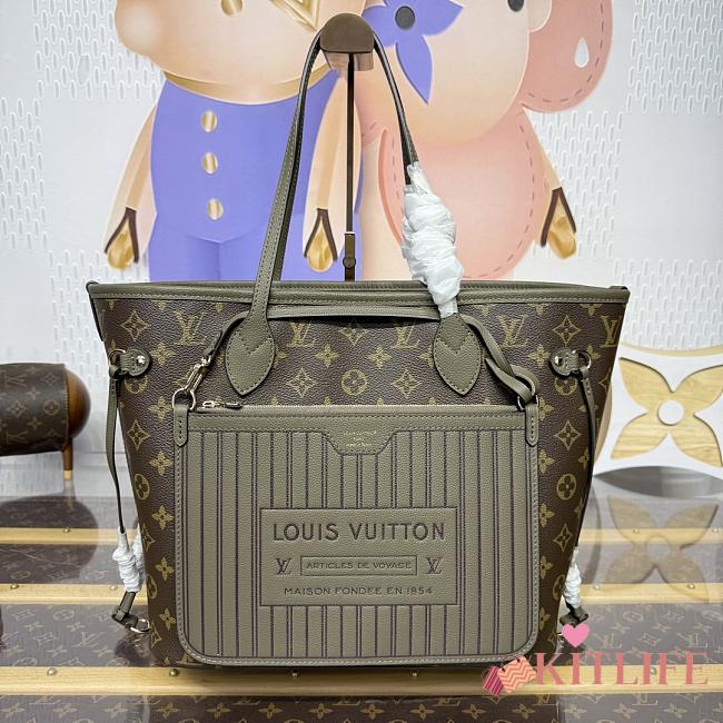 Kitlife Louis Vuitton Neverfull Inside Out MM Bag Grey M25664 31x28x14cm  - 1