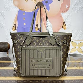 Kitlife Louis Vuitton Neverfull Inside Out MM Bag Grey M25664 31x28x14cm 