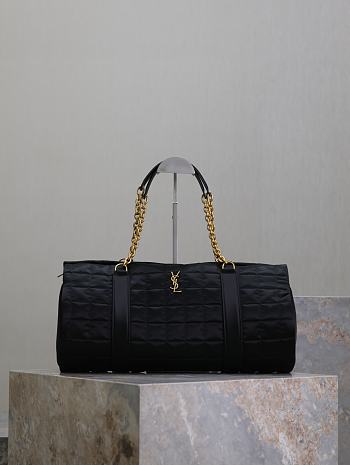 Kitlife Saint Laurent Gloria Quilted Nylon Holdall Bag Black 757209 42x18x18cm