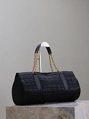 Kitlife Saint Laurent Gloria Quilted Nylon Holdall Bag Black 757209 42x18x18cm - 6