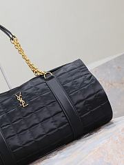 Kitlife Saint Laurent Gloria Quilted Nylon Holdall Bag Black 757209 42x18x18cm - 2