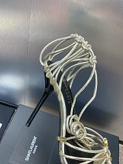 Kitlife Saint Laurent Women's Gold Leather Heel Sandals 9cm - 6