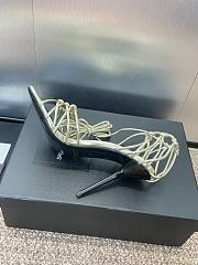 Kitlife Saint Laurent Women's Gold Leather Heel Sandals 9cm - 5