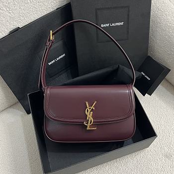 Kitlife Saint Laurent Solferino Medium in Burgundy Box Bag 832330 24.5x15x8.5cm