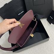 Kitlife Saint Laurent Solferino Medium in Burgundy Box Bag 832330 24.5x15x8.5cm - 6