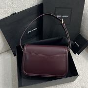 Kitlife Saint Laurent Solferino Medium in Burgundy Box Bag 832330 24.5x15x8.5cm - 2