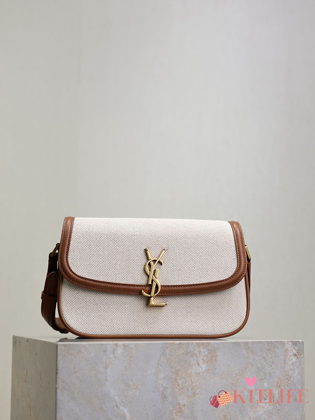 Kitlife Saint Laurent Solferino Medium in Beige Canvas & Leather Box Bag 832330 24.5x15x8.5cm  - 1