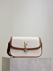 Kitlife Saint Laurent Solferino Medium in Beige Canvas & Leather Box Bag 832330 24.5x15x8.5cm  - 1