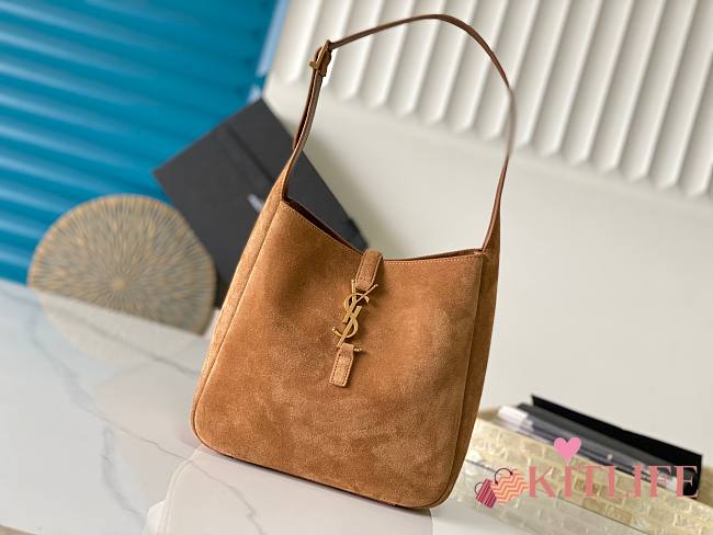 Kitlife Saint Laurent Le 5 À 7 Supple Small In Brown Suede 713938 23x22x8.5cm - 1
