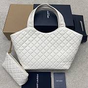 Kitlife Saint Laurent Icare Medium In White Quilted Nappa Bag 858191 31/46x28x15/5cm - 5