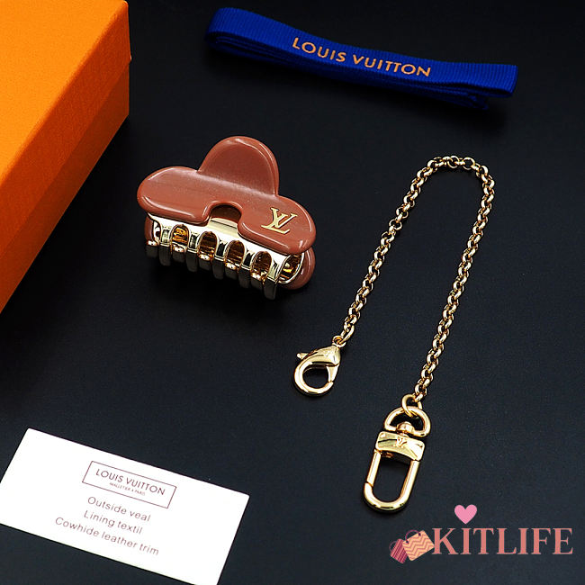 Kitlife Louis Vuitton Dark Brown Metal Hair Clip - 1