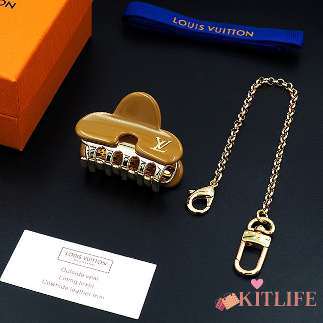 Kitlife Louis Vuitton Brown Metal Hair Clip - 1