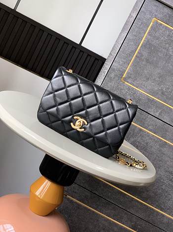 Kitlife Chanel 25 Camellia Pearl Square Bag Black 15x22x5.5cm