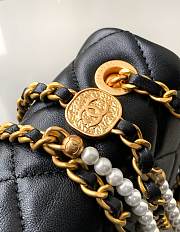 Kitlife Chanel 25 Camellia Pearl Square Bag Black 15x22x5.5cm - 6