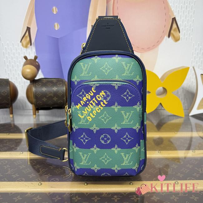 Kitlife Louis Vuitton Avenue Slingbag PM BBlue Stripes M26419 16x5.7x33cm - 1